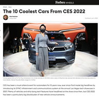 Forbes điểm tên VinFast trong top 10 xe tuyệt vời nhất tại CES 2022