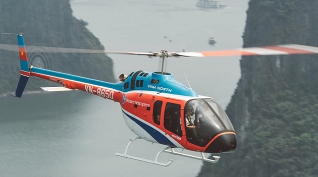 Máy bay trực thăng Bell 505 (số hiệu VN-8650) bị tai nạn trên biển
