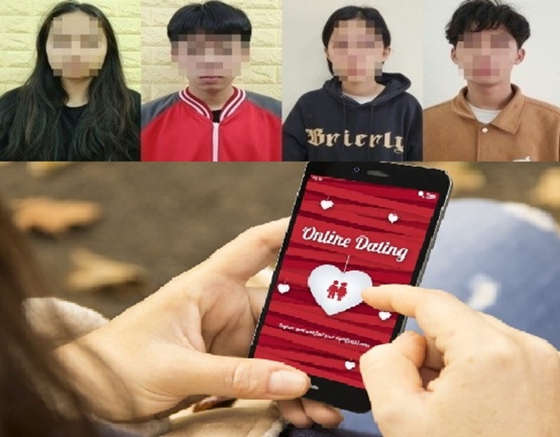 Một số đối tượng bị Công an quận Ba Đình, Hà Nội bắt giữ khi thực hiện hành vi cướp tài sản bằng màn kịch hẹn hò tìm kiếm "Sugar Daddy" trên các ứng dụng mạng. Ảnh: BA
