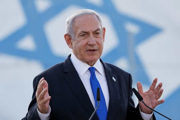 Thủ tướng Benjamin Netanyahu phát biểu tại Căn cứ Không quân Palmachim, Israel ngày 5/7/2023. Ảnh: REUTERS/Amir Cohen