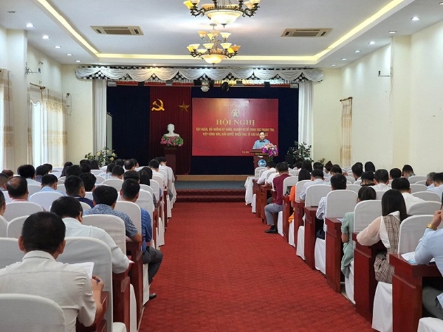 Hội nghị tập huấn công tác giải quyết KN,TC do Thanh tra tỉnh Yên Bái tổ chức. Ảnh: Bùi Bình