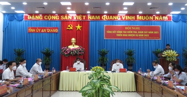 Ban Thường vụ Tỉnh ủy An Giang triển khai nhiệm vụ công tác kiểm tra, giám sát năm 2022. Ảnh: angiang.gov.vn
