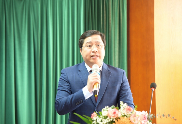 Phó Tổng Thanh tra Chính phủ Dương Quốc Huy phát biểu khai mạc hội nghị. Ảnh: PA