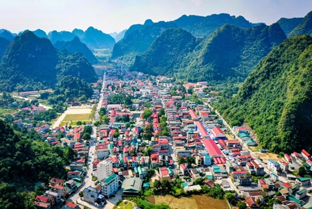Thị trấn Quảng Uyên, huyện Quảng Hòa. Ảnh: Thế Vĩnh