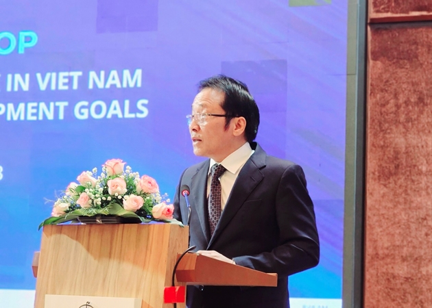 Viện trưởng Viện CL&KHTT ông Nguyễn Quốc Văn phát biểu tại hội thảo. Ảnh: TH