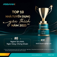 ABBANK được vinh danh “Top 10 Nhà tuyển dụng yêu thích 2023” ngành Tài chính - ngân hàng- chứng khoán