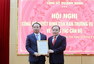Quảng Ninh Cục trưởng Cục Thuế tỉnh làm Bí thư Thị ủy Quảng Yên