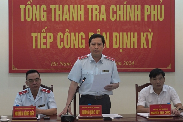 Phó Tổng Thanh tra Dương Quốc Huy tiếp công dân định kỳ tại Hà Nam