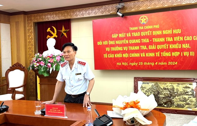 Ông Nguyễn Văn Thía, Vụ trưởng Vụ II nghỉ hưu theo chế độ